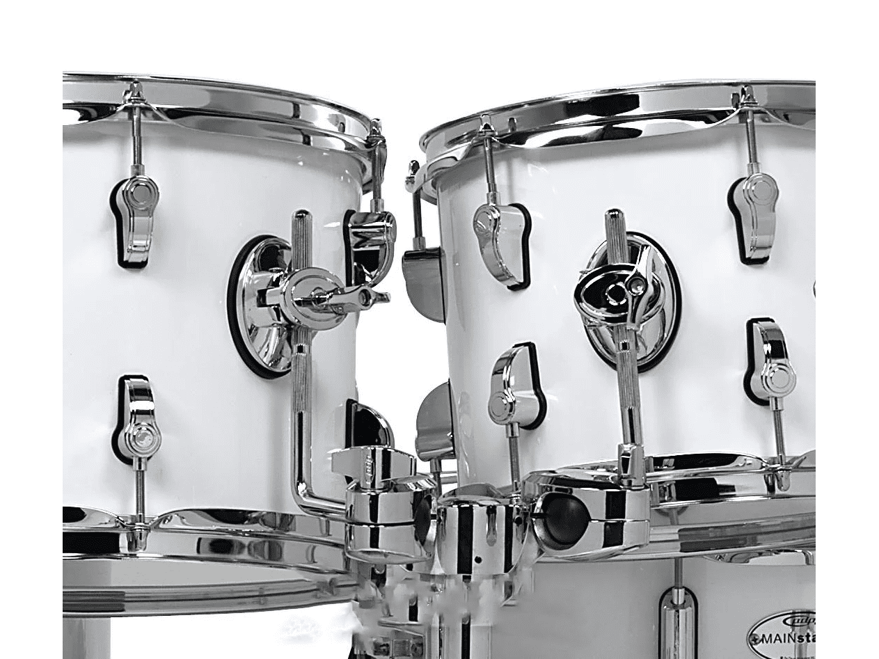 PDP Mainstage 5-piece Complete Drum Set with Hardware & Paiste Cymbals - Gloss White PDMA2215P8WH
