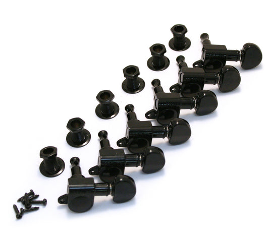 Grover 205BC Black Nickel Tuners (Mini Rotomatic | 6-In-Line)