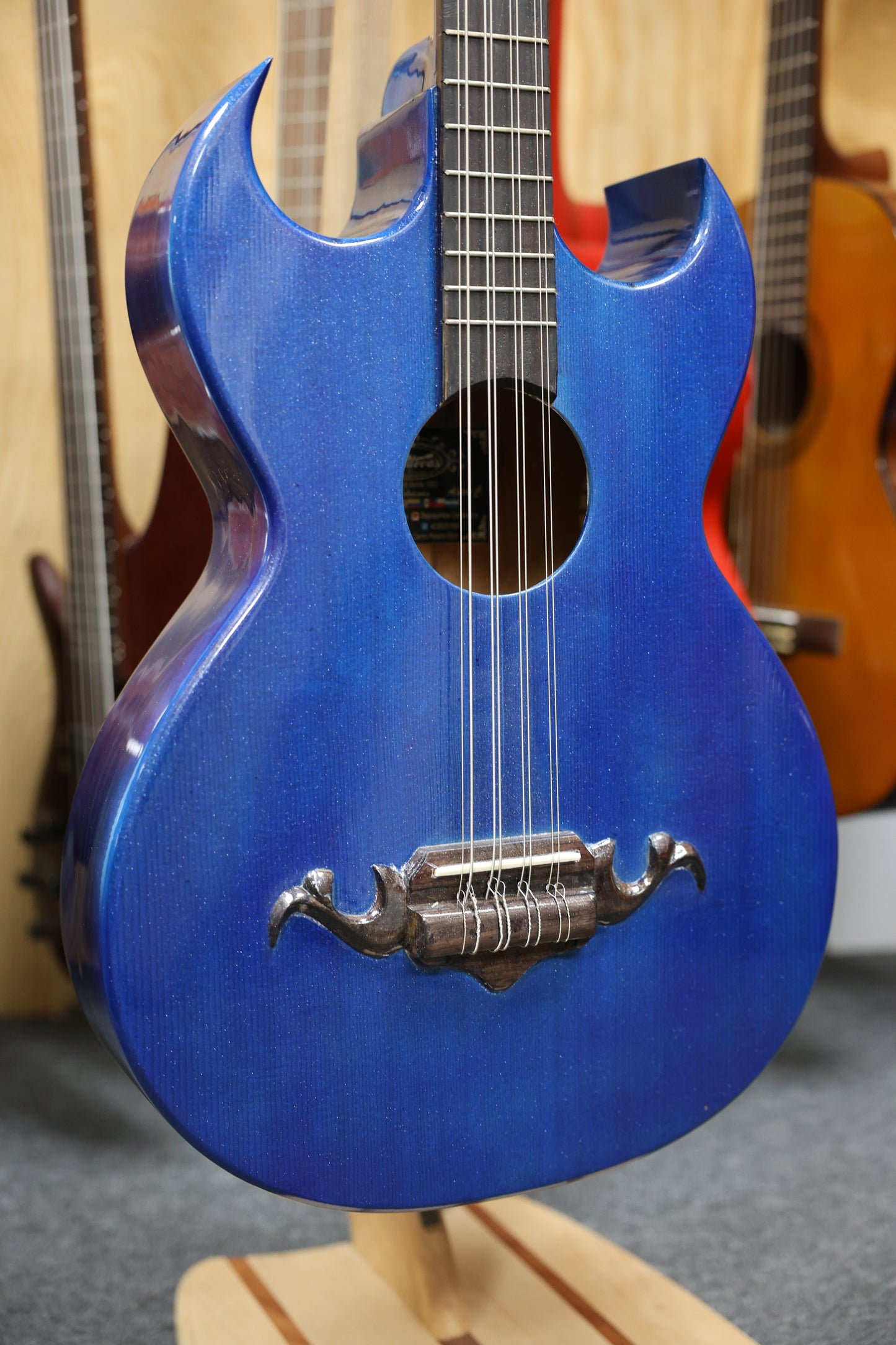 Bajo Quinto Hand Crafted | Paracho - Blue Sparkle