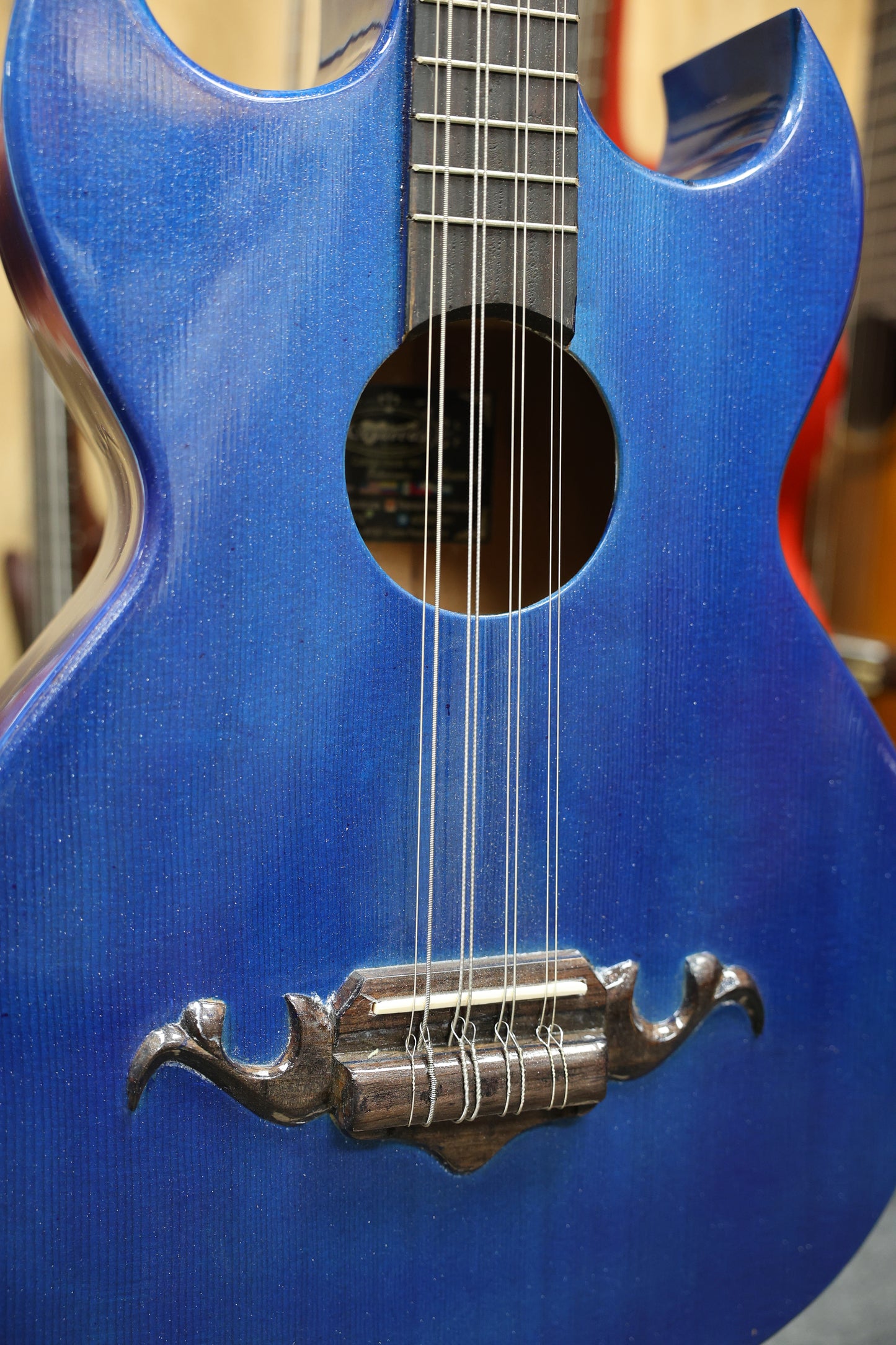 Bajo Quinto Hand Crafted | Paracho - Blue Sparkle