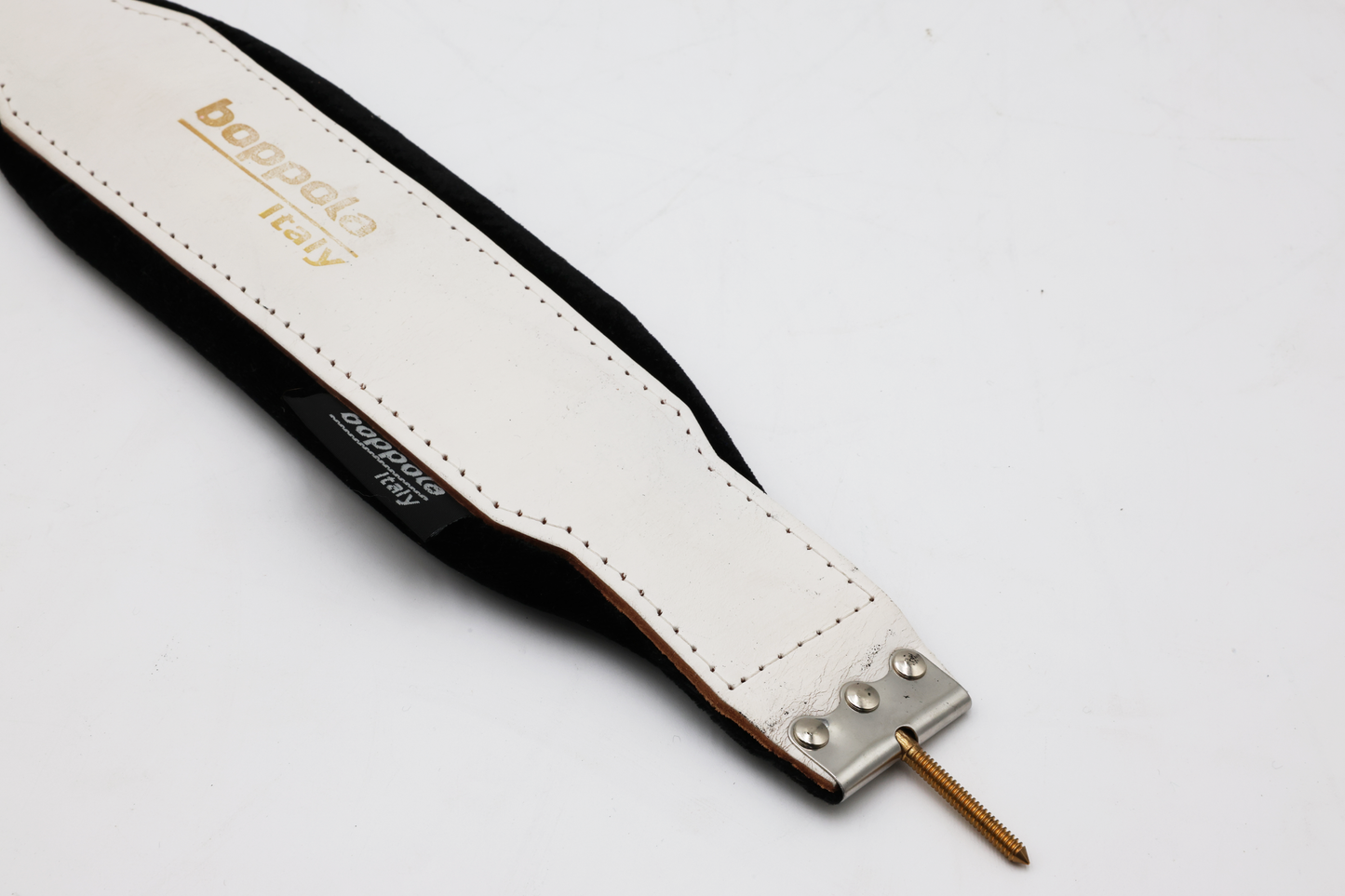 Boppola Italy White on Black Accordion Bass Shoulder Strap (Thread Screw Mount)