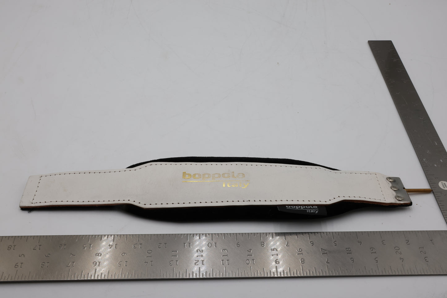Boppola Italy White on Black Accordion Bass Shoulder Strap (Thread Screw Mount)