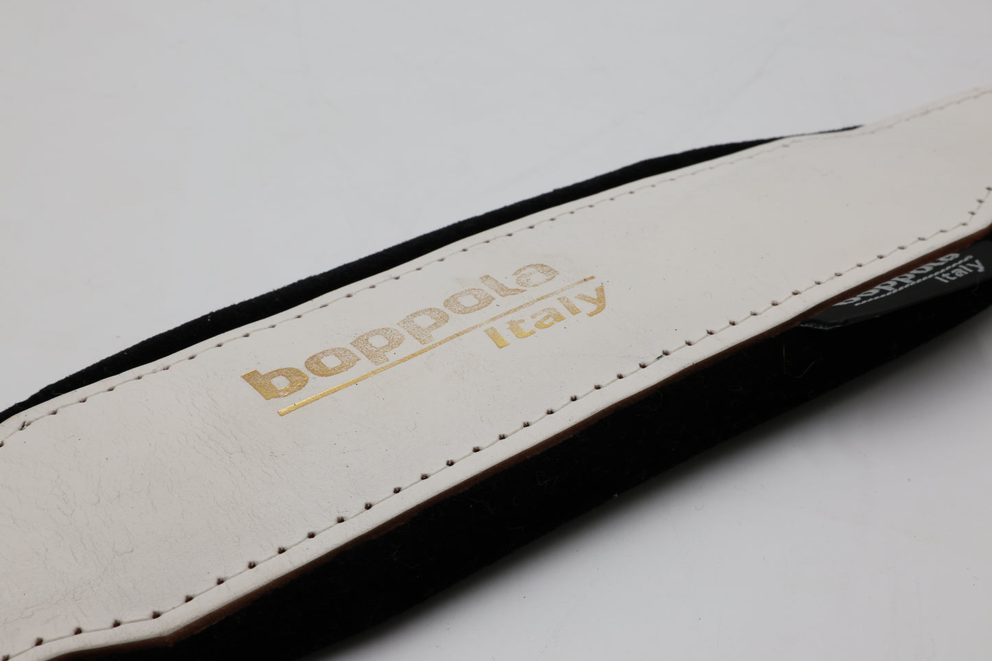 Boppola Italy White on Black Accordion Bass Shoulder Strap (Thread Screw Mount)