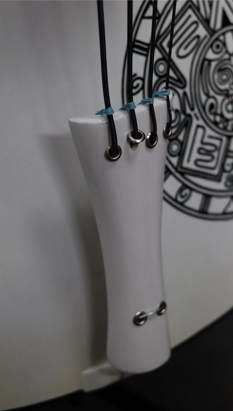 Handcrafted Tololoche White Gloss Aztec (Double Bass) Pickup Installed