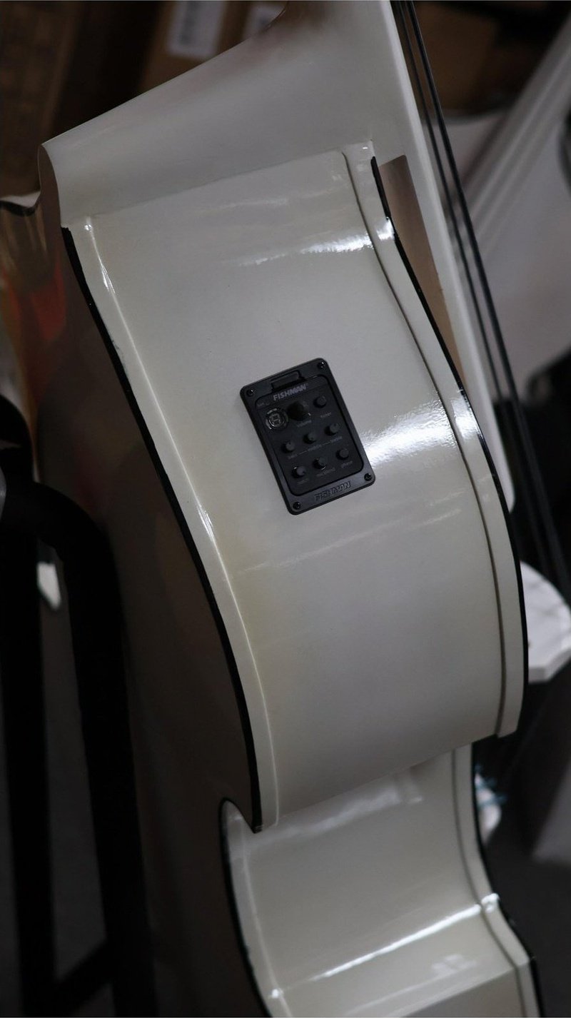 Handcrafted Tololoche White Gloss Aztec (Double Bass) Pickup Installed
