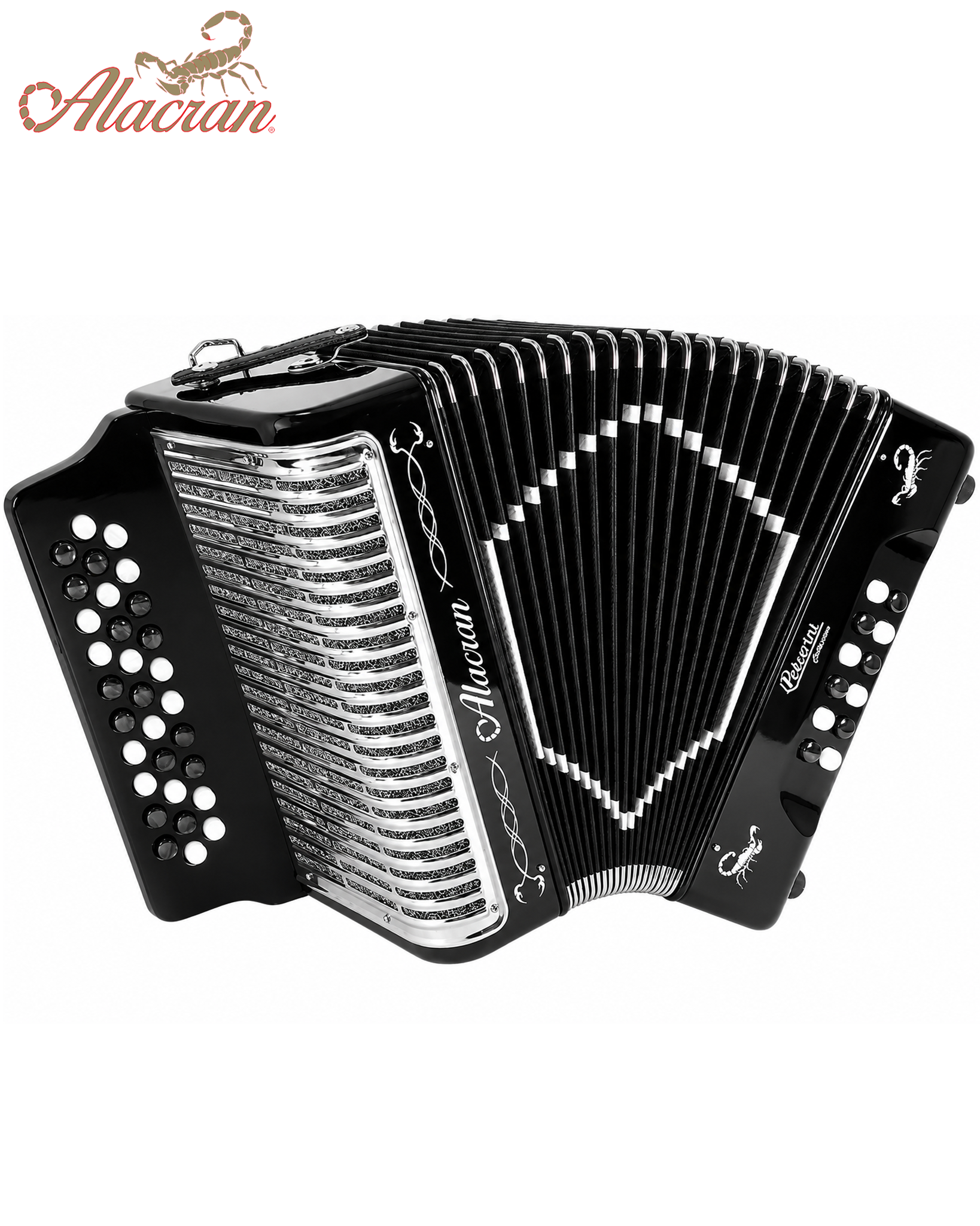 ALACRAN 3112 ACCORDION 31 BUTTON 12 BASS BLACK FBE/FA W/CASE