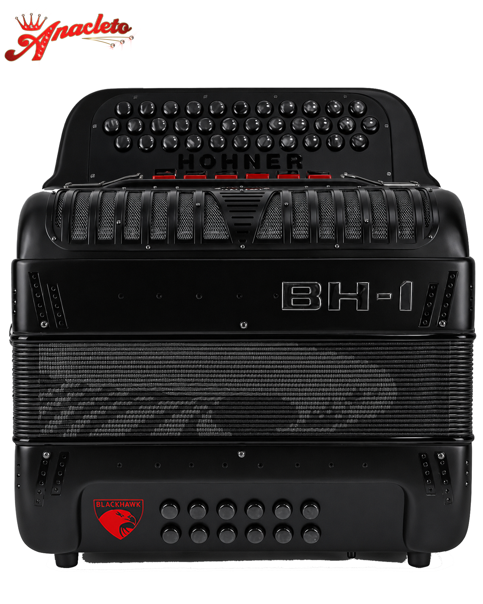 Ako✨６点☆ Hohner Anacleto BlackHawk 6 Switch Two Tone Compact FBE/GCF Accordion