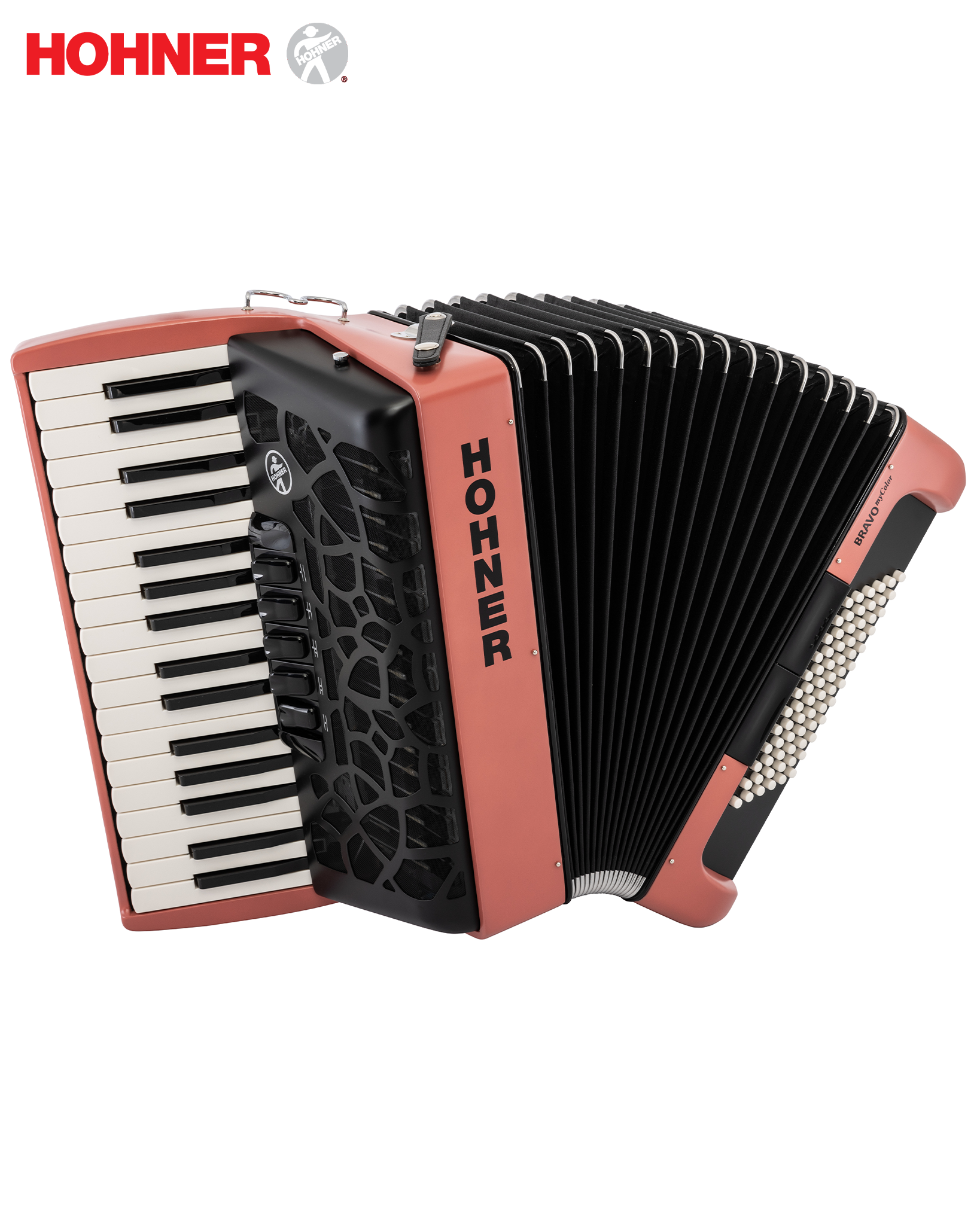 Hohner Bravo MyColor III 72 Accordion - Fire, 34-Key Chromatic with Gi