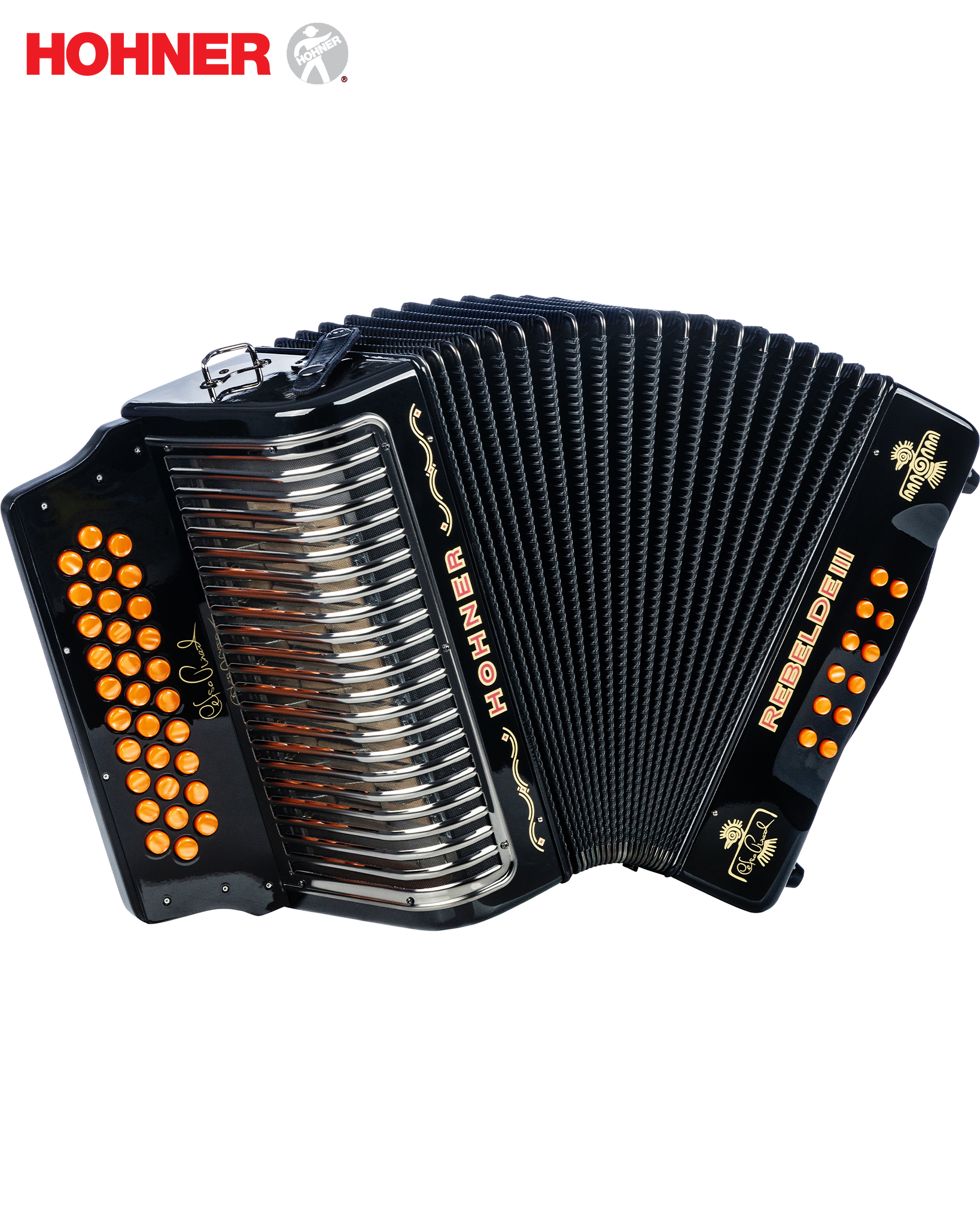 Hohner Rebelde III Black GCF Button Accordion Celso Limited Edition Si