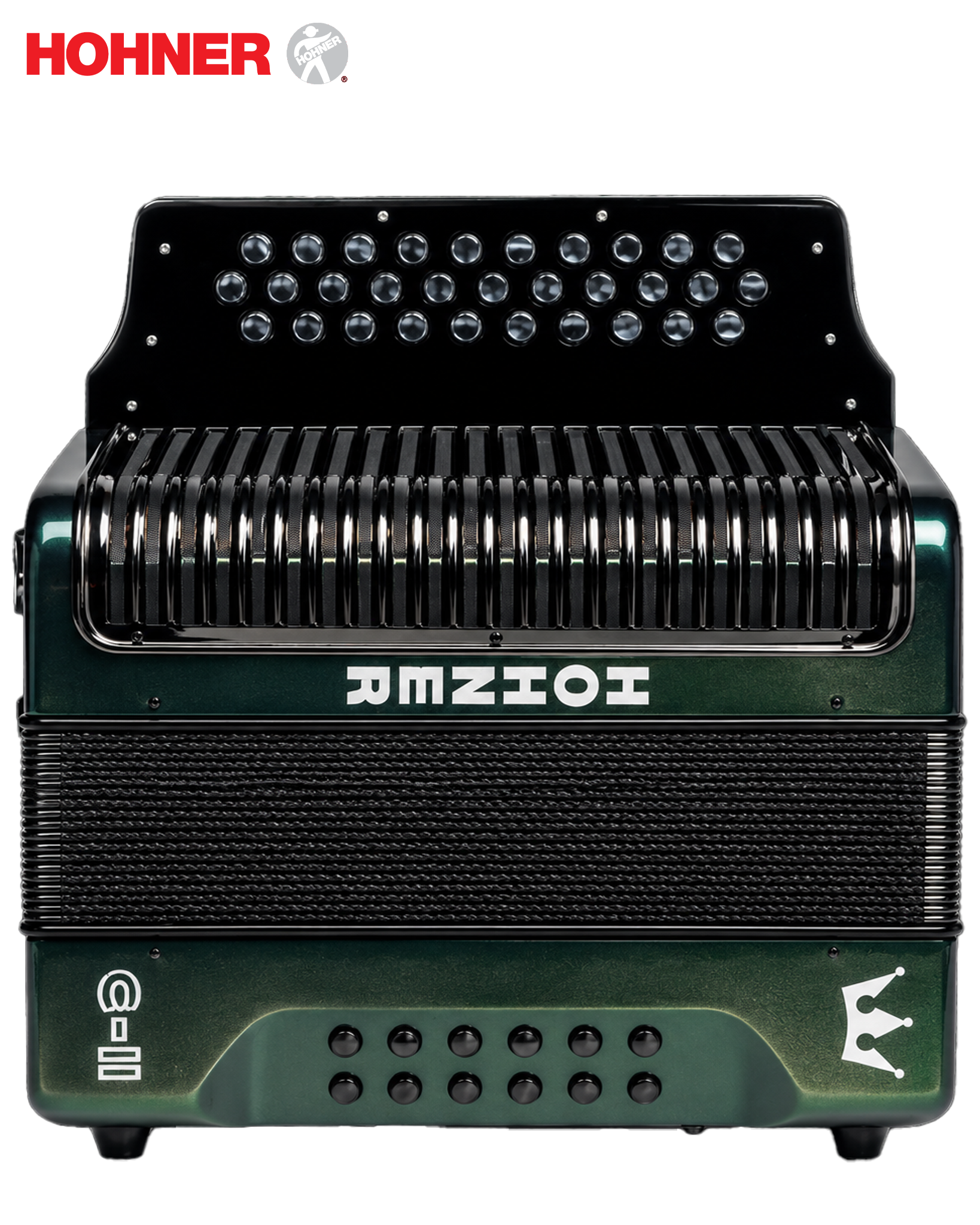 Hohner Corona C-II GCF (SOL) Diatonic Accordion Green to Gold
