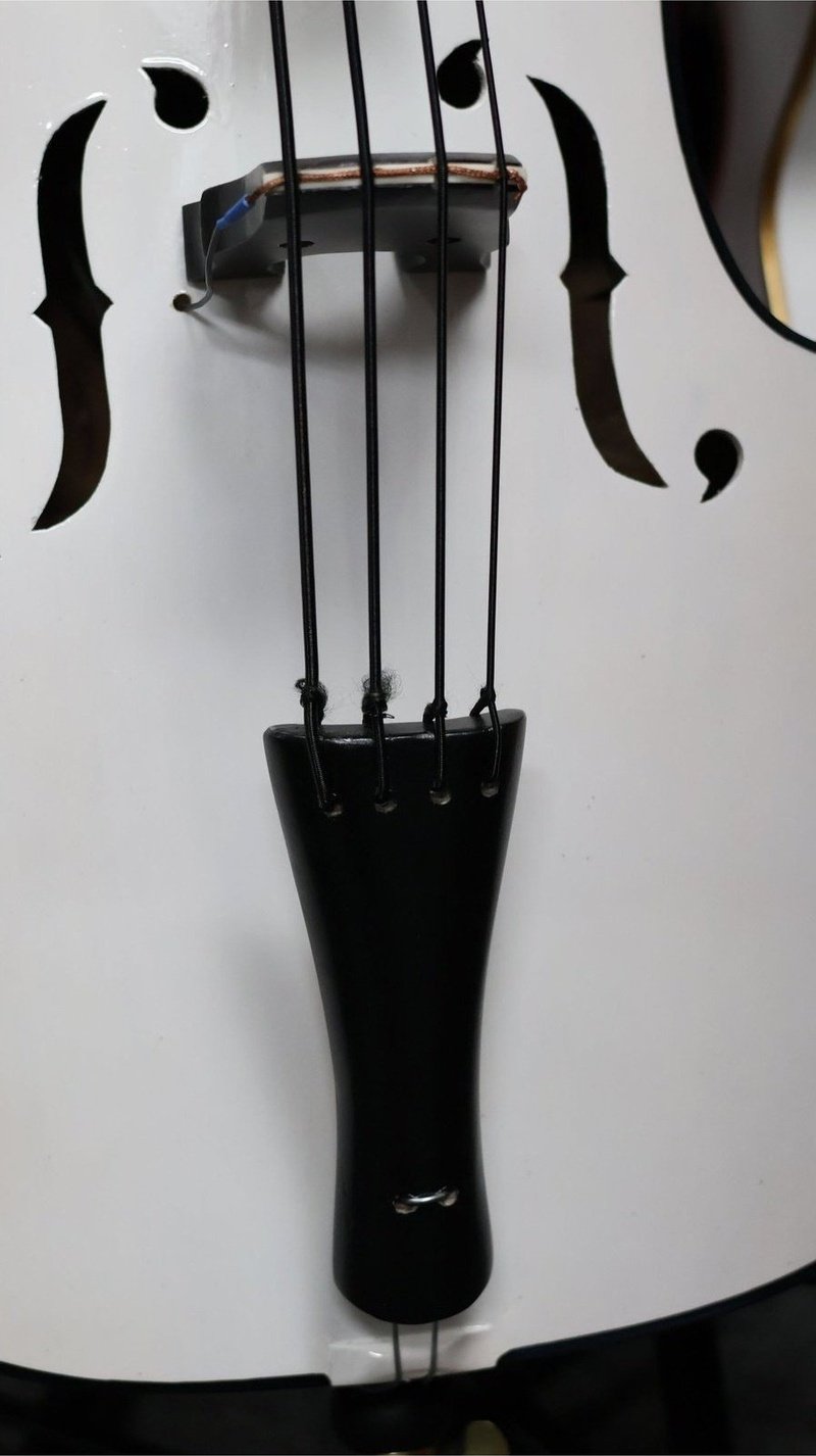 Handcrafted 1/2 Tololoche White Gloss (Double Bass) Pickup Installed
