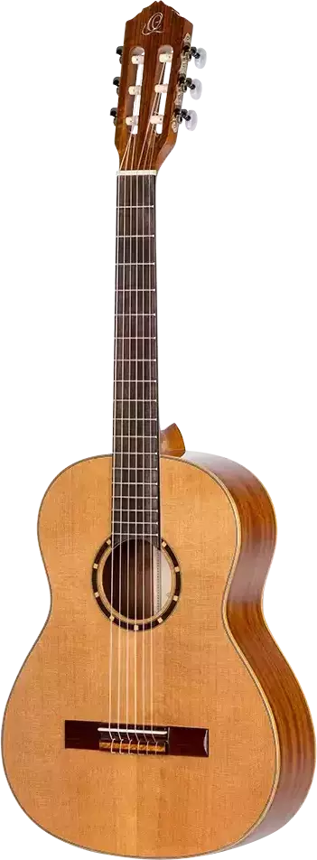 Ortega Guitars 6 String Family Series Full Size Nylon Classical Guitar w/Bag, Right, Cedar Top-Natural-Gloss