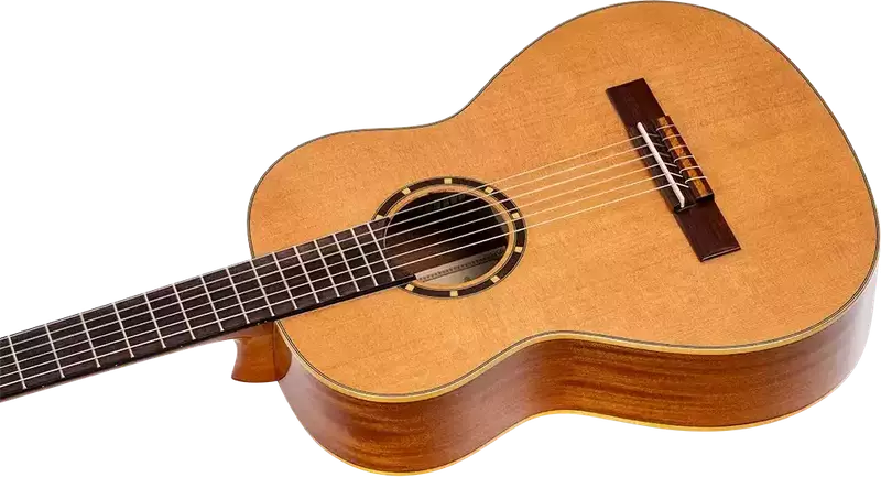 Ortega Guitars 6 String Family Series Full Size Nylon Classical Guitar w/Bag, Right, Cedar Top-Natural-Gloss