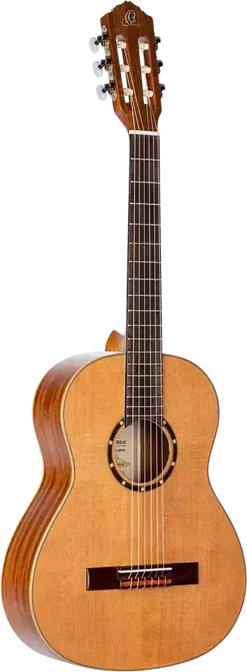 Ortega Guitars 6 String Family Series Full Size Nylon Classical Guitar w/Bag, Right, Cedar Top-Natural-Gloss