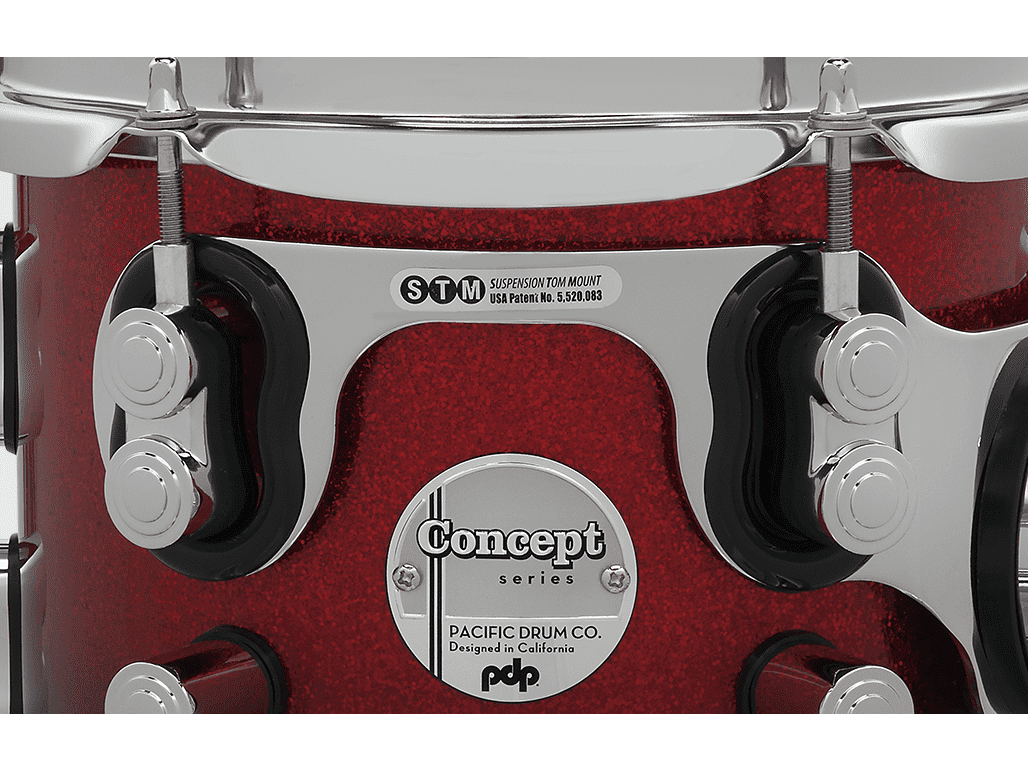 PDP Concept Maple Shell Pack - 7-Piece - Red To Black Sparkle Fade PDCM2217RB