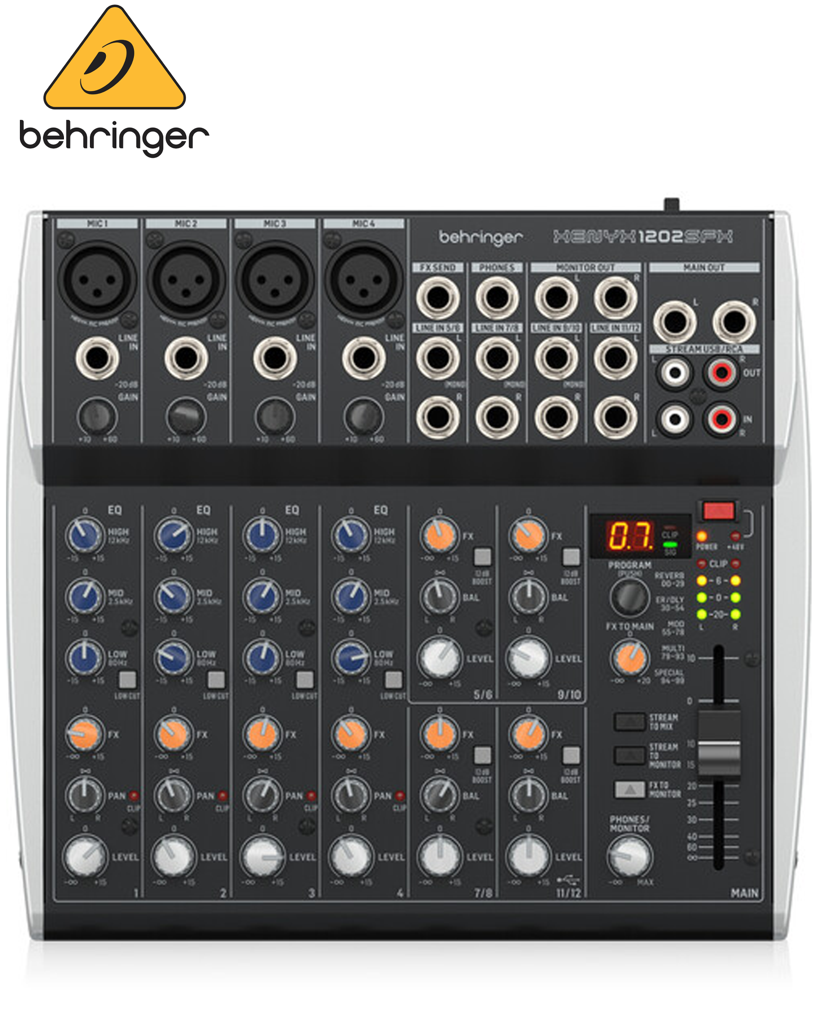 Behringer XENYX 1202FX 12-Input Analog Mixer with Effects