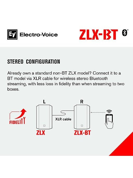 Electro-Voice ZLX-15BT 15" Powered Speaker with Bluetooth