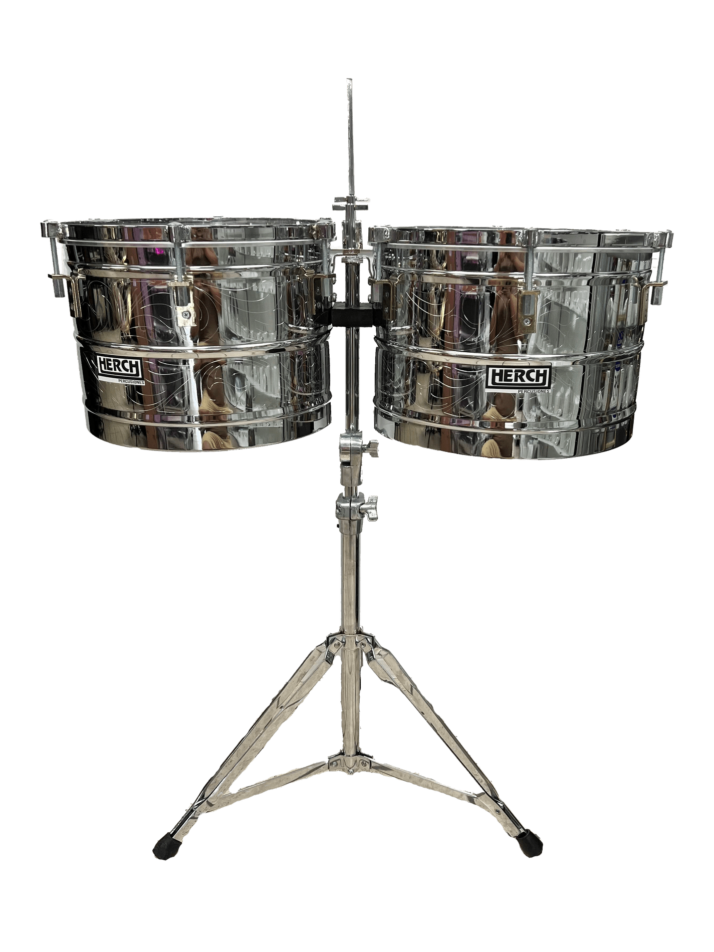 Herch Timbales 15" & 16" Silver Steel