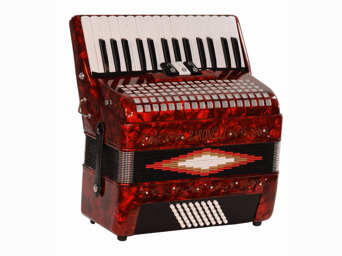Baronelli ACPK30 RD Piano Accordion 30 Keys 48 Bass 3 Switches