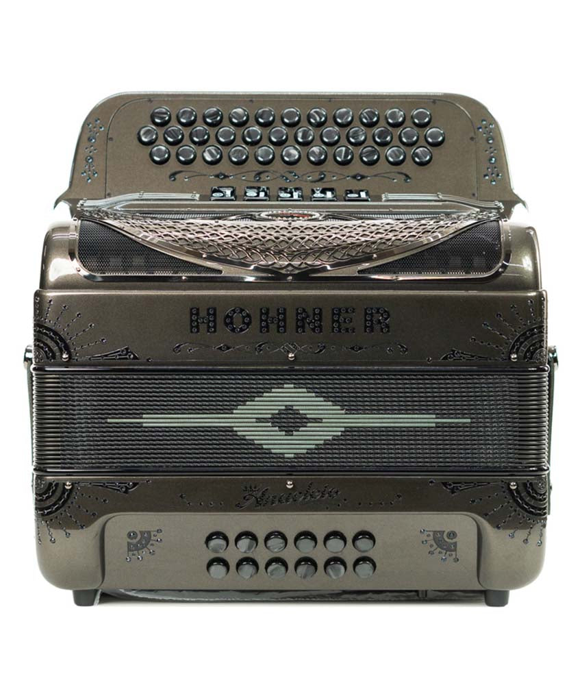 Hohner Anacleto Rey del Norte TTS FBbEb/EAD Two-Tone Compact Accordion Gray Metal