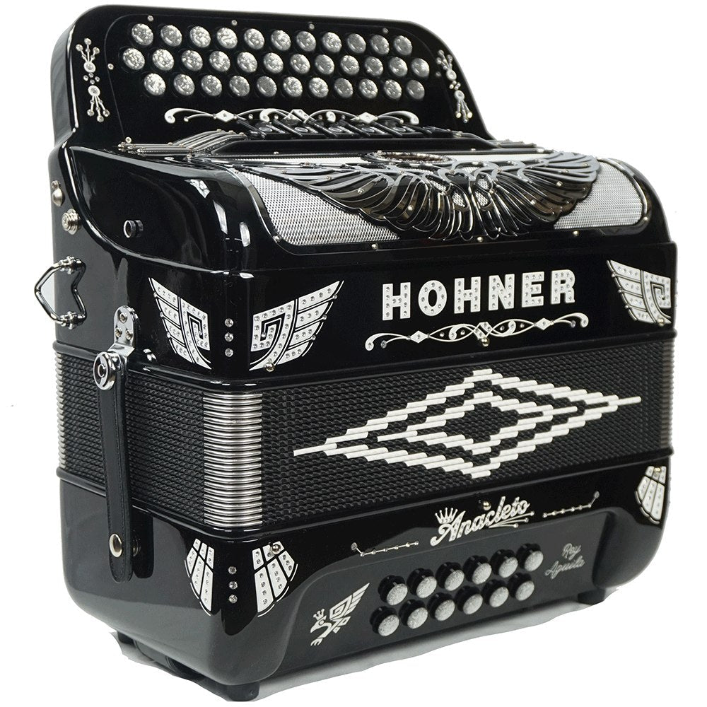 Hohner Anacleto Rey Aguila III GCF Compact Accordion BLACK