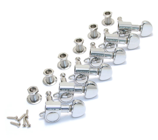 Grover 205C6 Chrome Tuners (Mini Rotomatic | 6-In-Line)