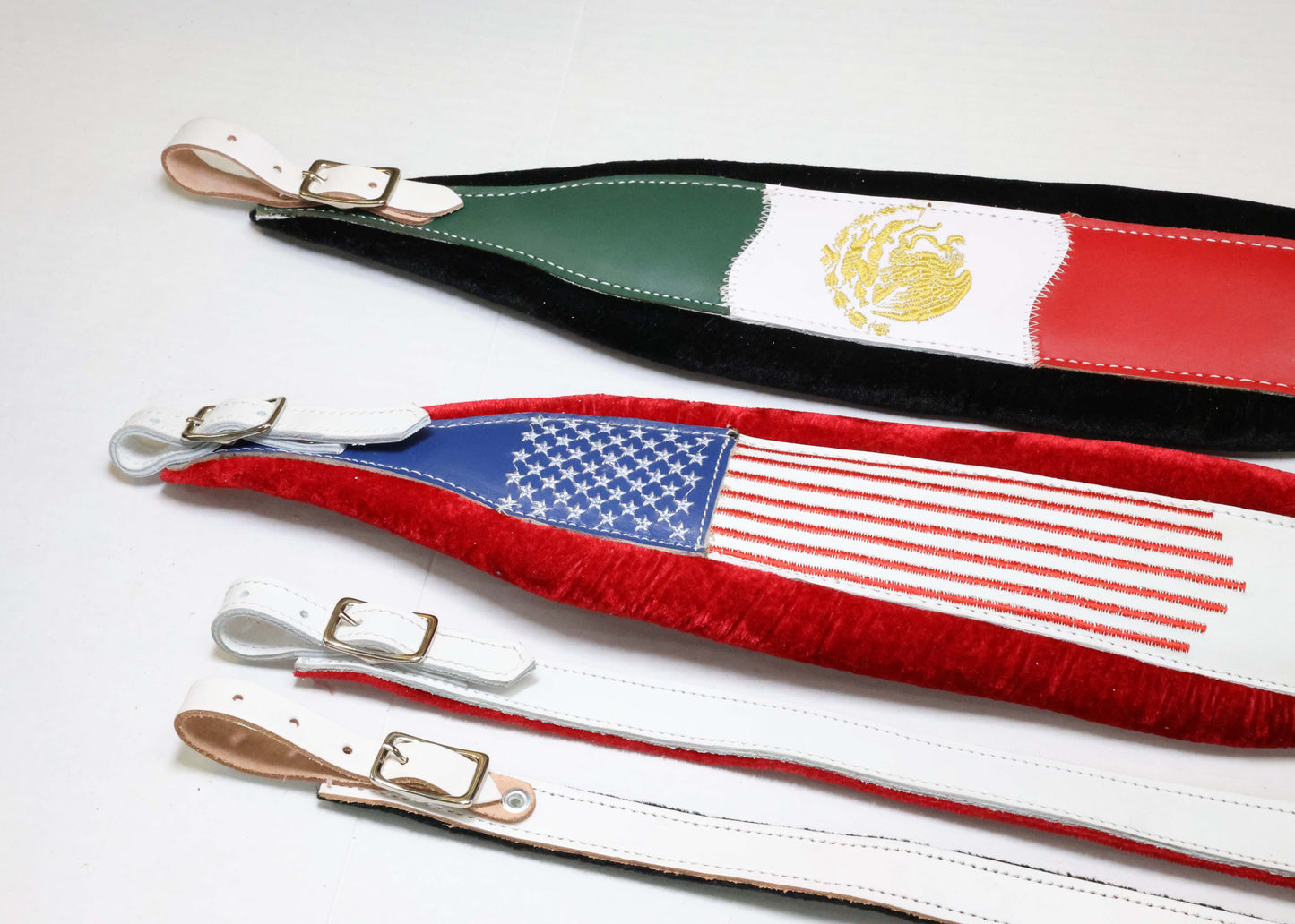 Mexico and USA Accordion Strap - Patriotic Design, Durable Comfort