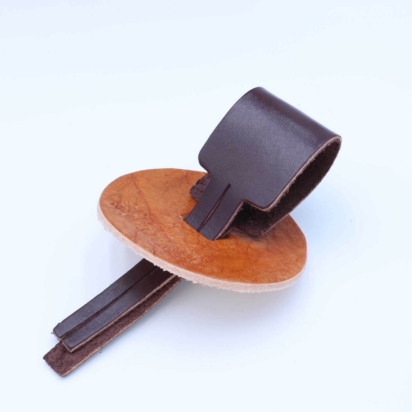 Leather Cymbal Pad and Strap. Correa para contra de Tambora.