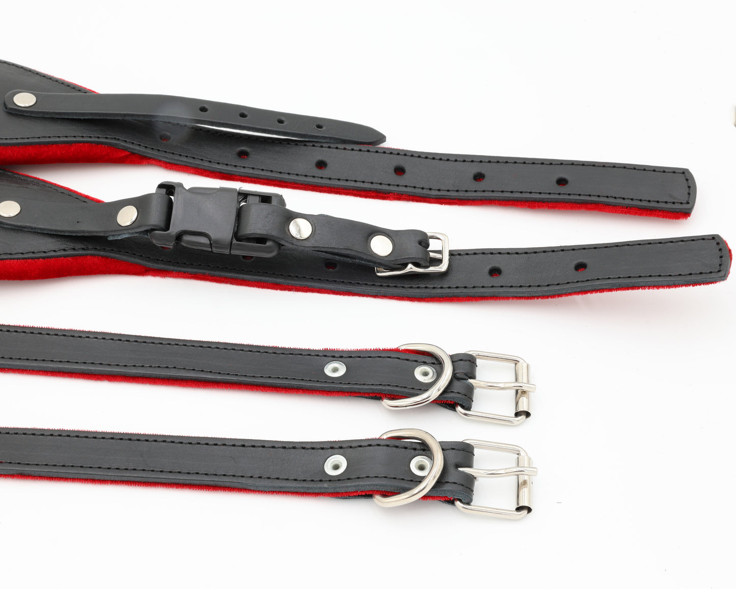 Red/Black Studded Accordion Straps - Premium Comfort and Style