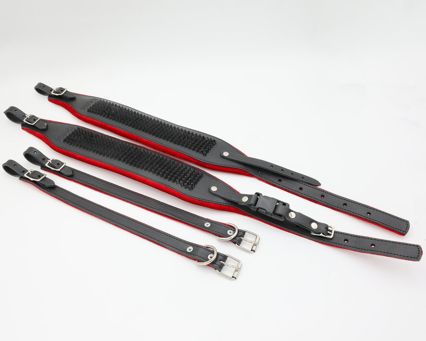 Red/Black Studded Accordion Straps - Premium Comfort and Style