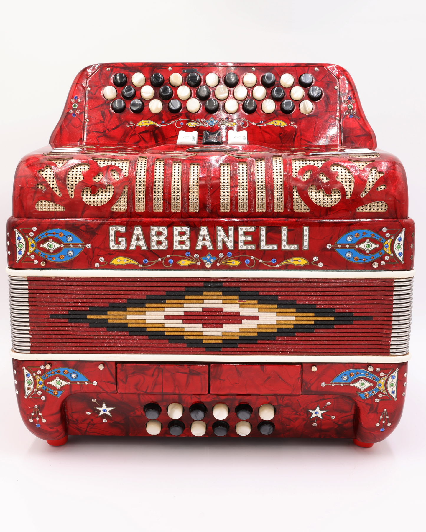 Gabbanelli 3 Switch Accordion (GCF) - Pearl Red