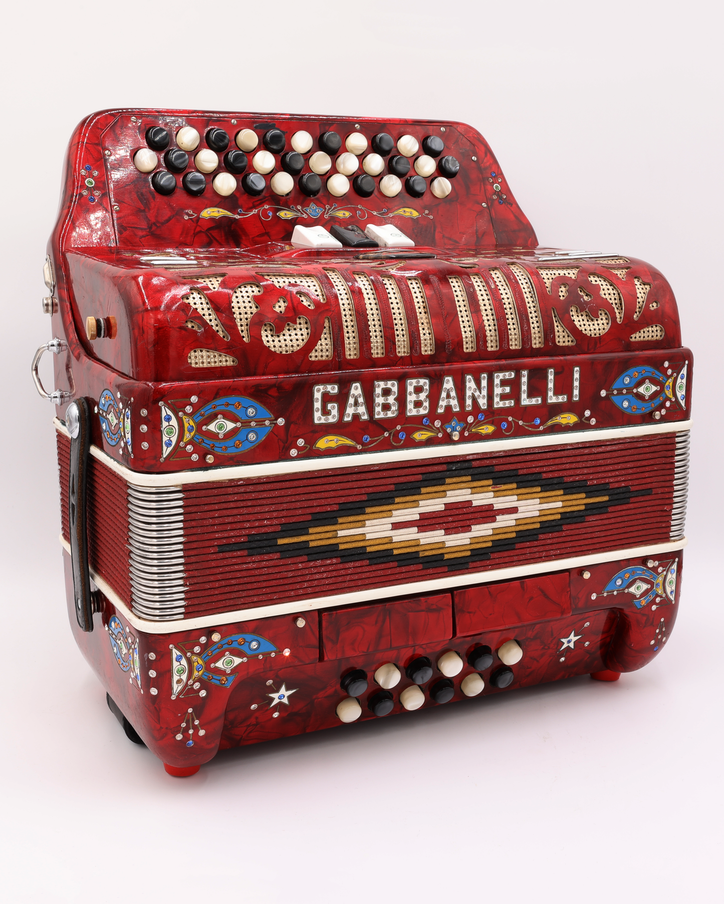 Gabbanelli 3 Switch Accordion (GCF) - Pearl Red