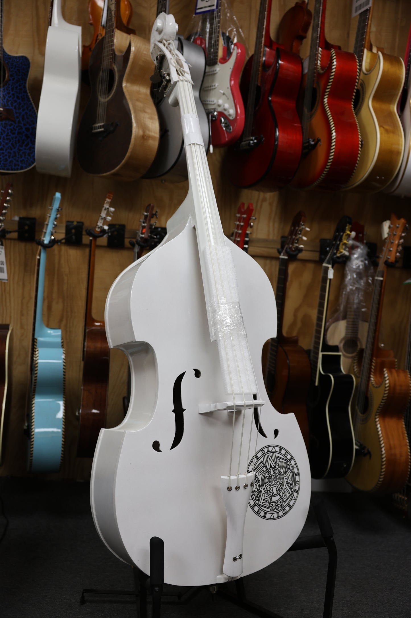 Handcrafted Tololoche White Gloss Aztec (Double Bass)