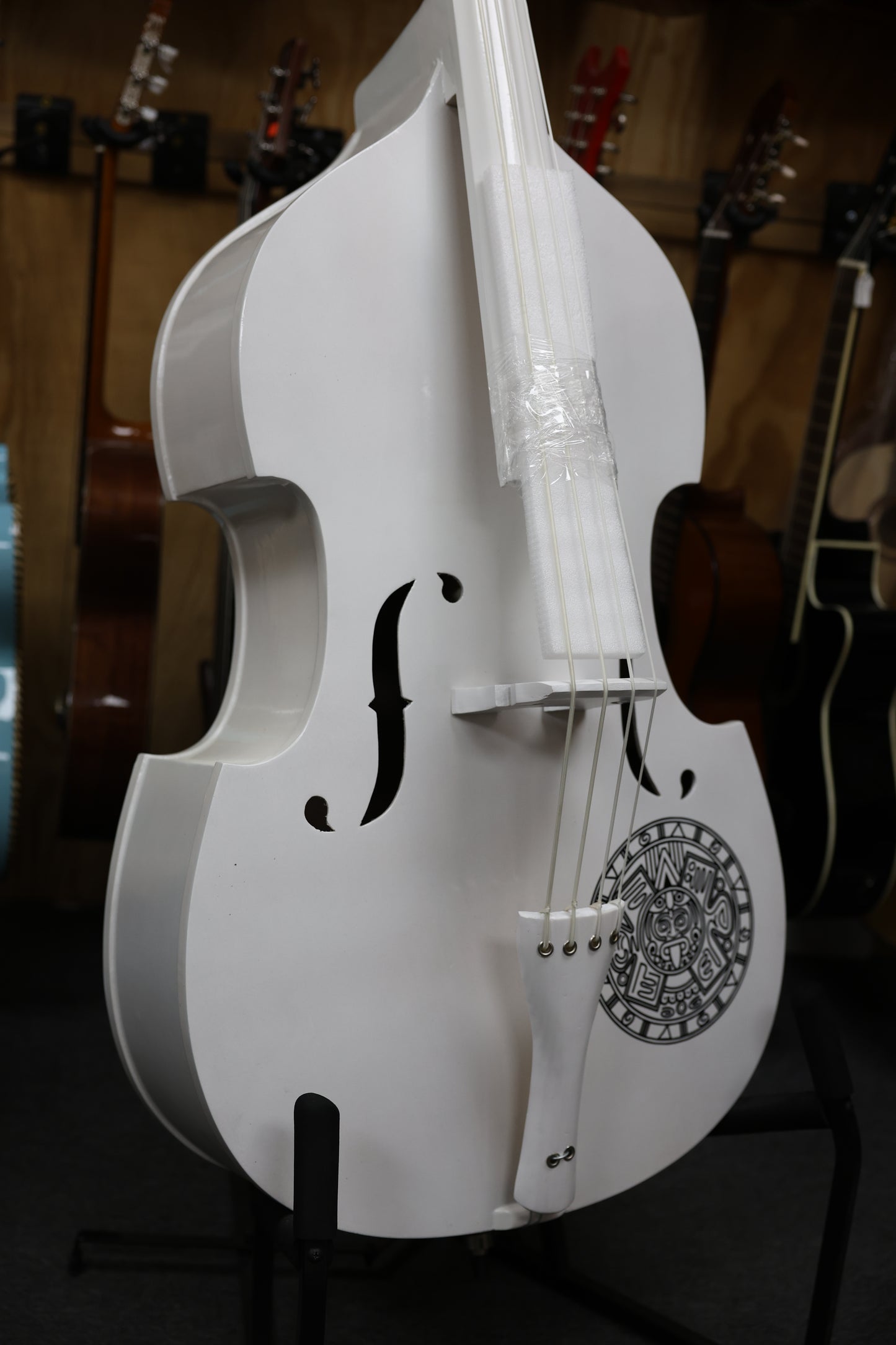 Handcrafted Tololoche White Gloss Aztec (Double Bass)