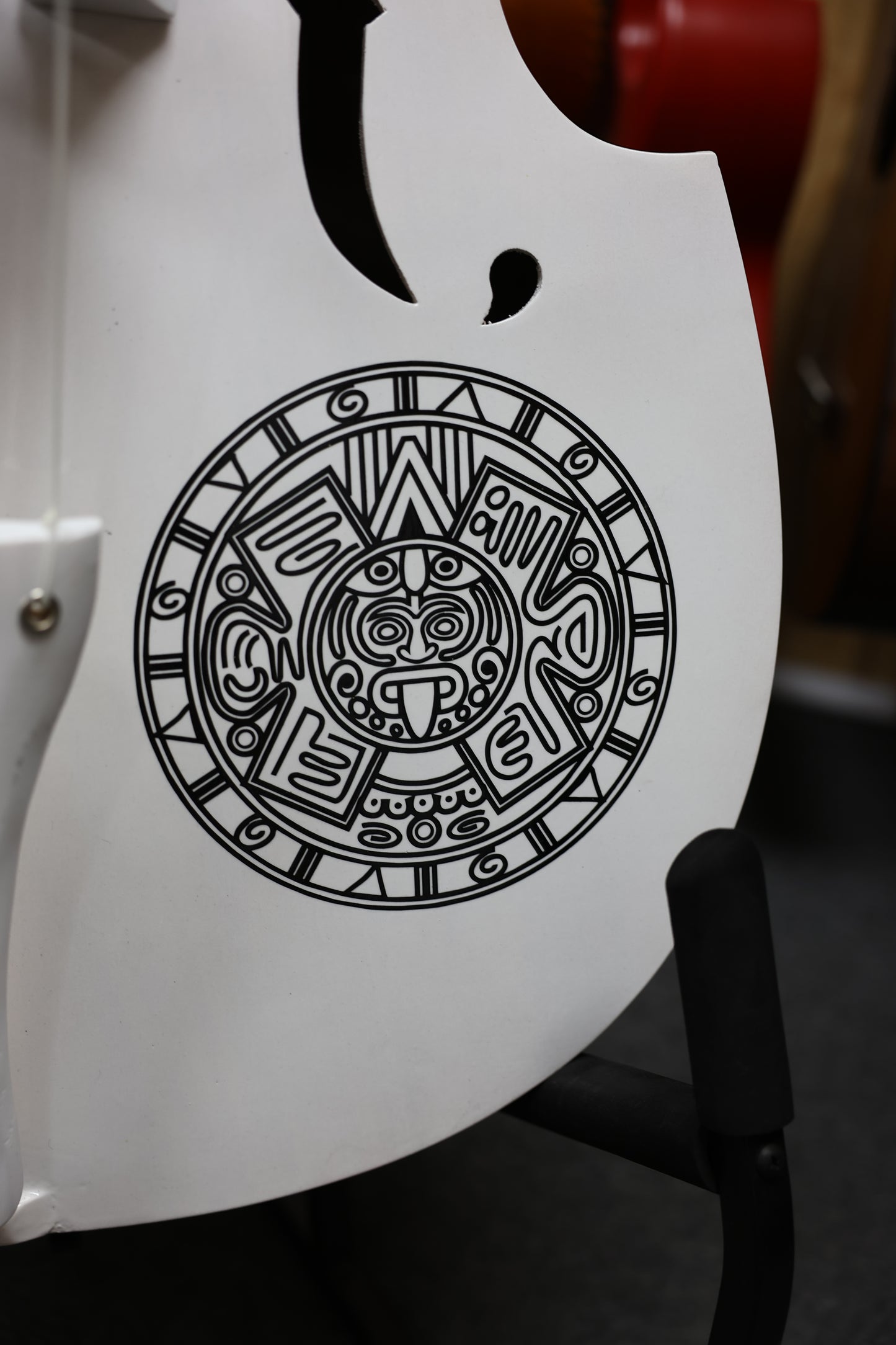 Handcrafted Tololoche White Gloss Aztec (Double Bass)