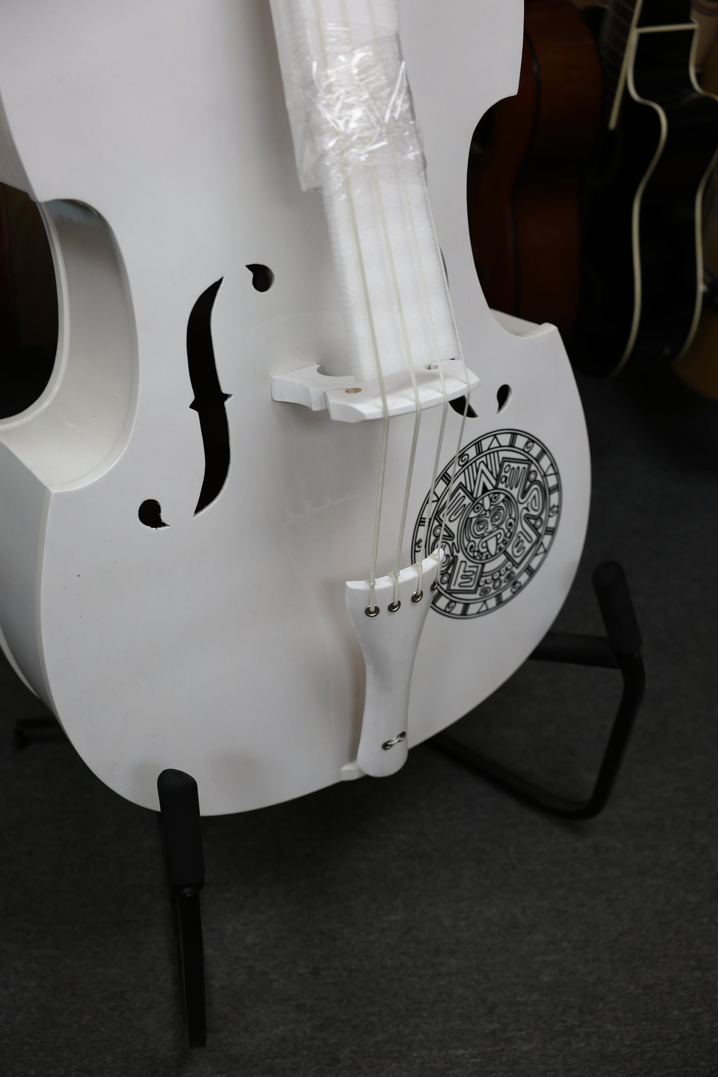 Handcrafted Tololoche White Gloss Aztec (Double Bass)