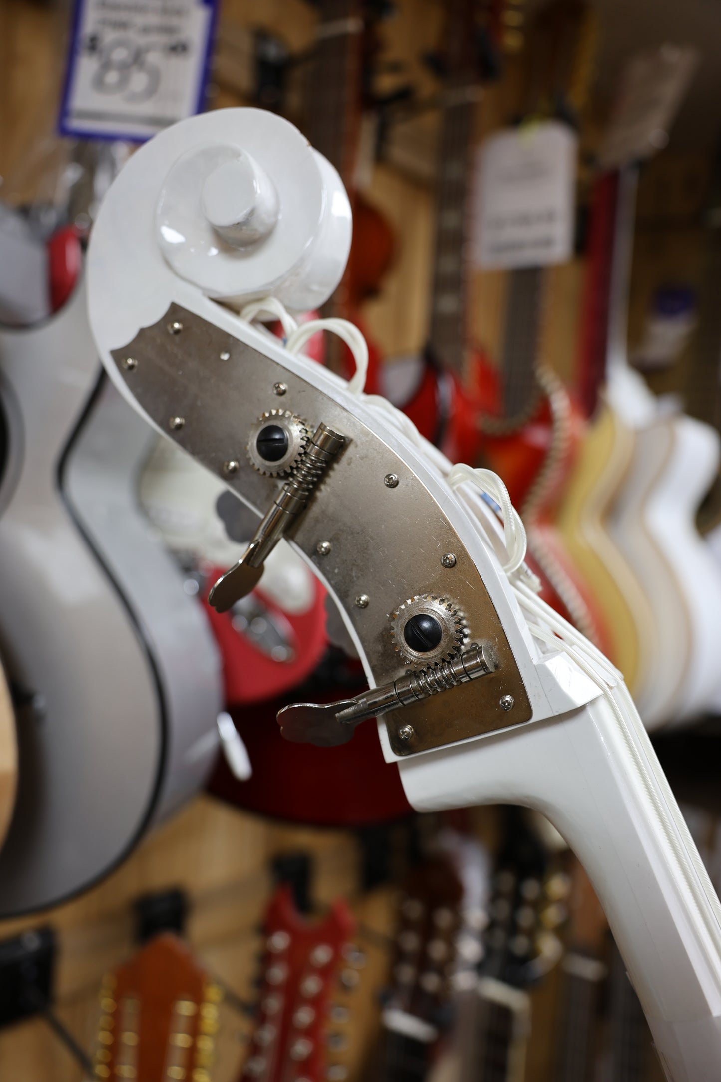Handcrafted Tololoche White Gloss Aztec (Double Bass)