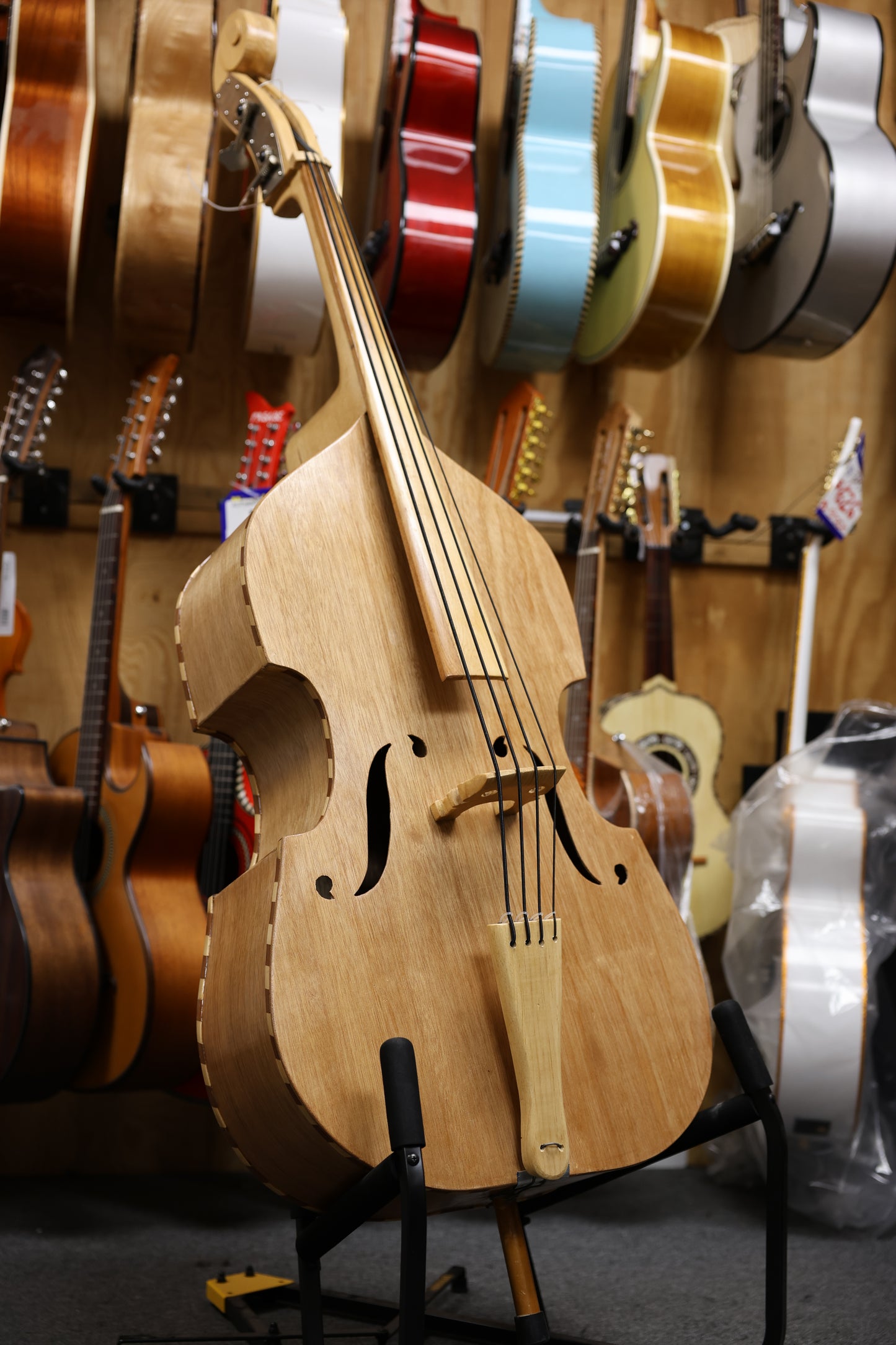 Handcrafted All-Wood Tololoche (Double Bass) with Wood Stripe Edge