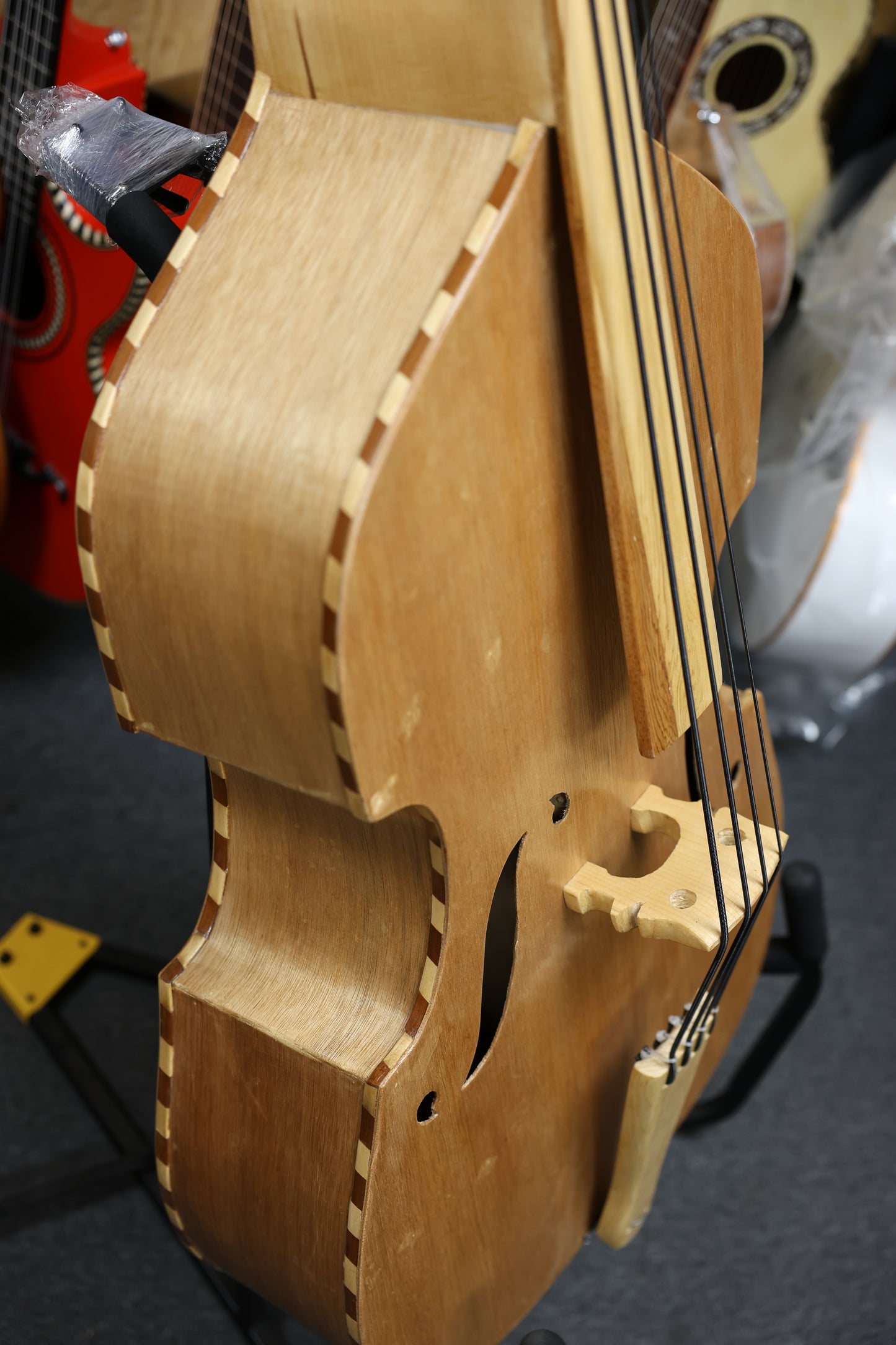 Handcrafted All-Wood Tololoche (Double Bass) with Wood Stripe Edge