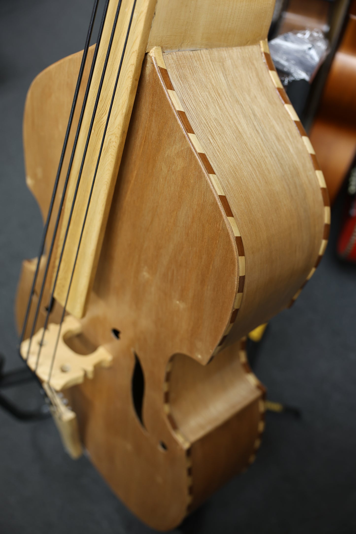 Handcrafted All-Wood Tololoche (Double Bass) with Wood Stripe Edge