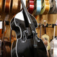 Handcrafted Glossy Black Tololoche (Double Bass) with White Outline