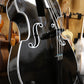 Handcrafted Glossy Black Tololoche (Double Bass) with White Outline