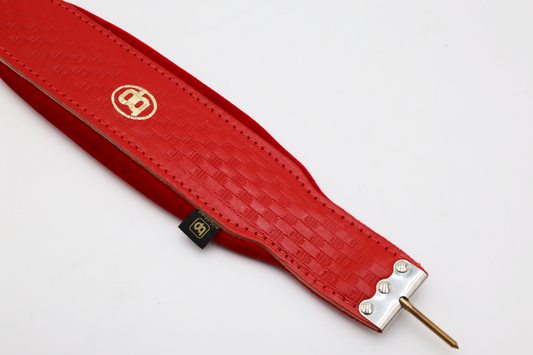 Boppola Italy Red on Red Embosed Accordion Bass Shoulder Strap (Thread Screw Mount)