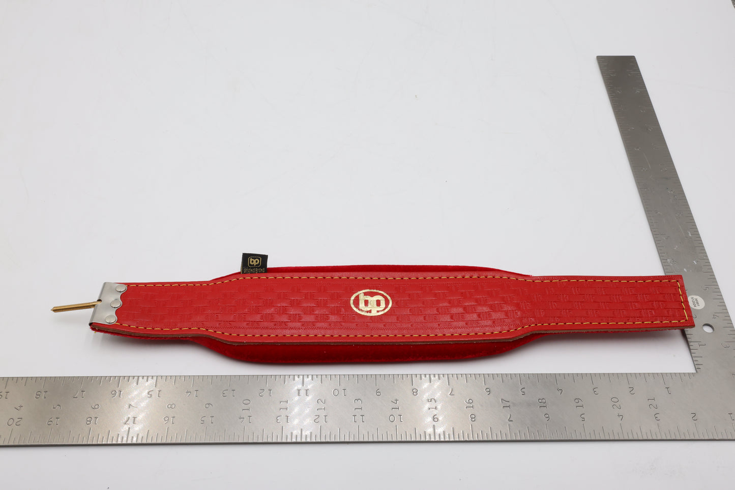 Boppola Italy Red on Red Embosed Accordion Bass Shoulder Strap (Thread Screw Mount)