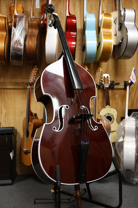 Handcrafted Red w/ White Outline Tololoche (Double Bass)