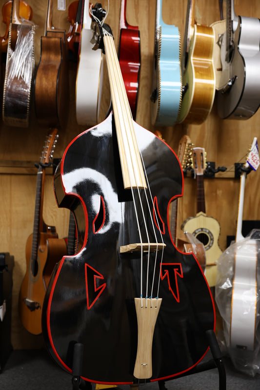 Handcrafted Black / Red Outline Tololoche (Double Bass)