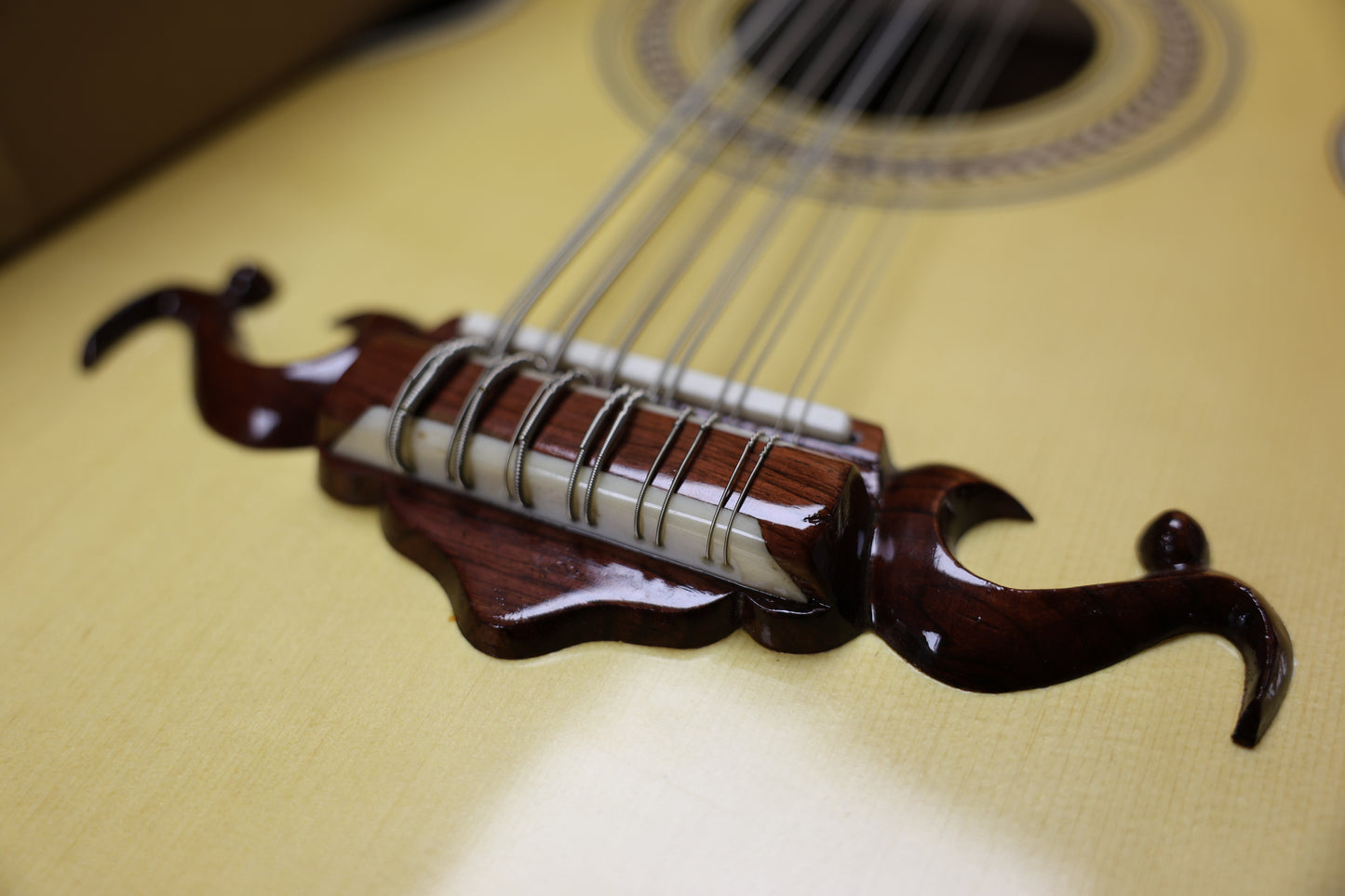 Handcrafted Bajo Quinto with Yellow/Gold Finish (Paracho Elite)