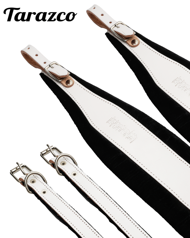 Tarazco Accordion Shoulder Straps - White on Black