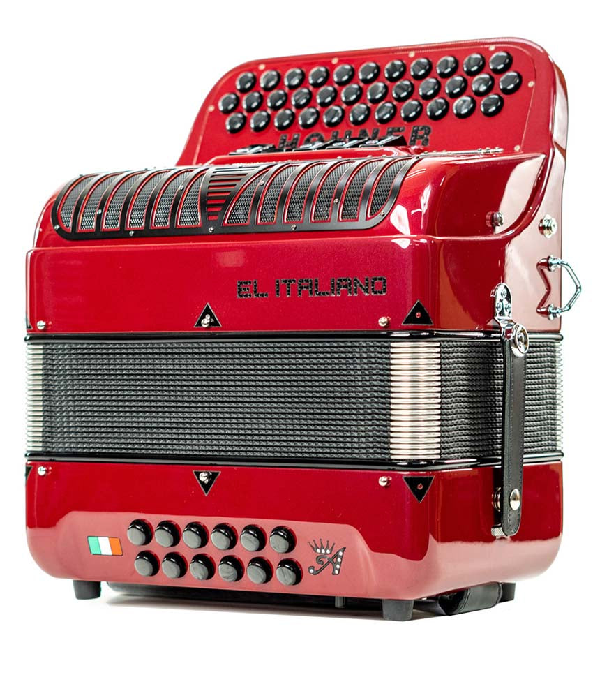 Hohner Anacleto El Italiano III 5 Switch Compact FBE Accordion - RED