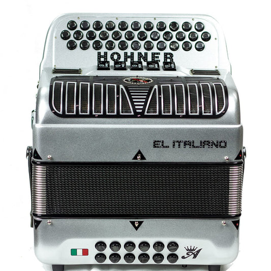 Hohner Anacleto El Italiano III 5 Switch Compact FBE Accordion - SILVER